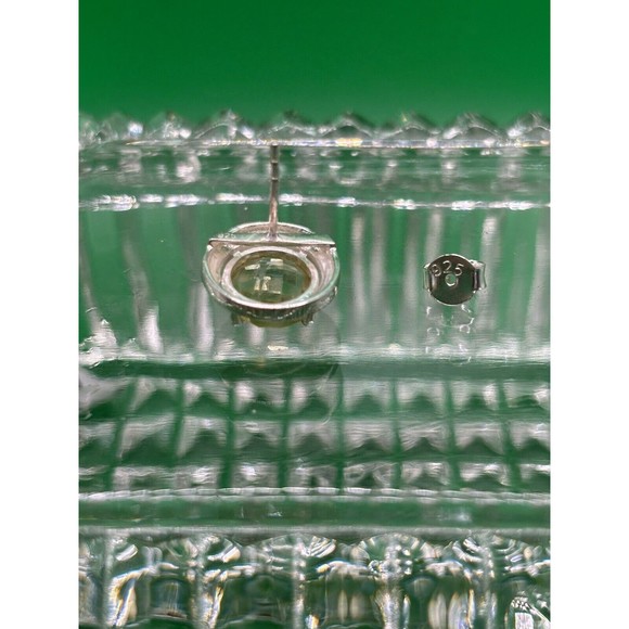 Faceted Citrine & Green Enamel Stud Earrings  From Closed Jewelry Store Gift Box - Picture 8 of 10